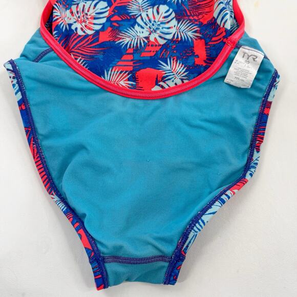 TYR Womens Tortuga Trinity Fit One Piece Swimsuit Size 30 Teal Competition - Picture 7 of 8